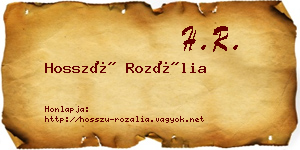 Hosszú Rozália névjegykártya